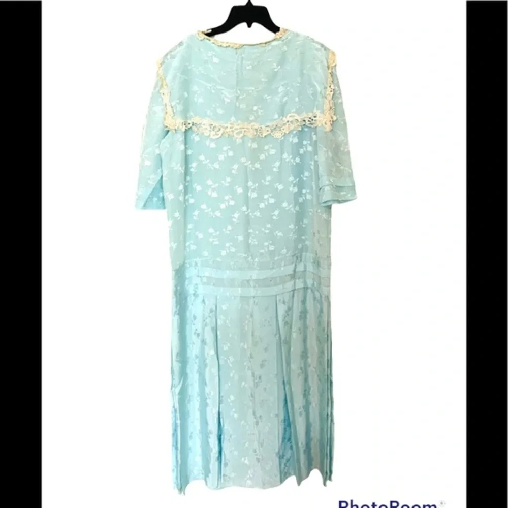 Vintage 50’s 60’s Neiman Marcus Blue Dress Dropped waist  Getsby Old Hollywood - Picture 2 of 12